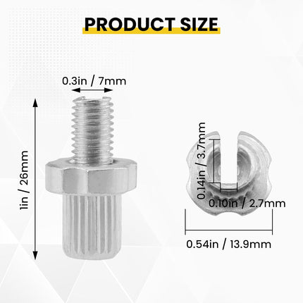 M7 Bike Brake Cable Handle Lever Adjusting Screws, 4pcs Bicycle Brake Handle Lever Fastener, 7mm Aluminum Alloy Brake Lever Adjuster for Mountain Bikes and Road Bikes (Silver & Black)