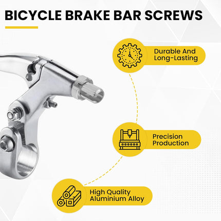M7 Bike Brake Cable Handle Lever Adjusting Screws, 4pcs Bicycle Brake Handle Lever Fastener, 7mm Aluminum Alloy Brake Lever Adjuster for Mountain Bikes and Road Bikes (Silver & Black)