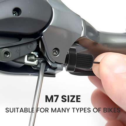 M7 Bike Brake Cable Handle Lever Adjusting Screws, 4pcs Bicycle Brake Handle Lever Fastener, 7mm Aluminum Alloy Brake Lever Adjuster for Mountain Bikes and Road Bikes (Silver & Black)