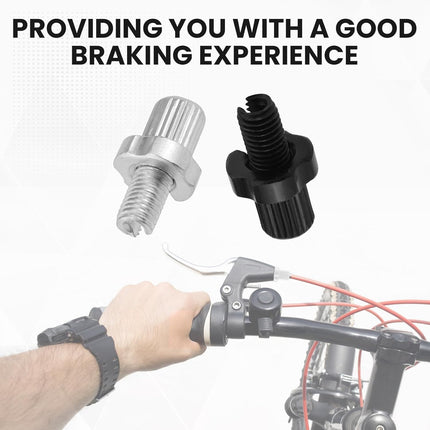 M7 Bike Brake Cable Handle Lever Adjusting Screws, 4pcs Bicycle Brake Handle Lever Fastener, 7mm Aluminum Alloy Brake Lever Adjuster for Mountain Bikes and Road Bikes (Silver & Black)