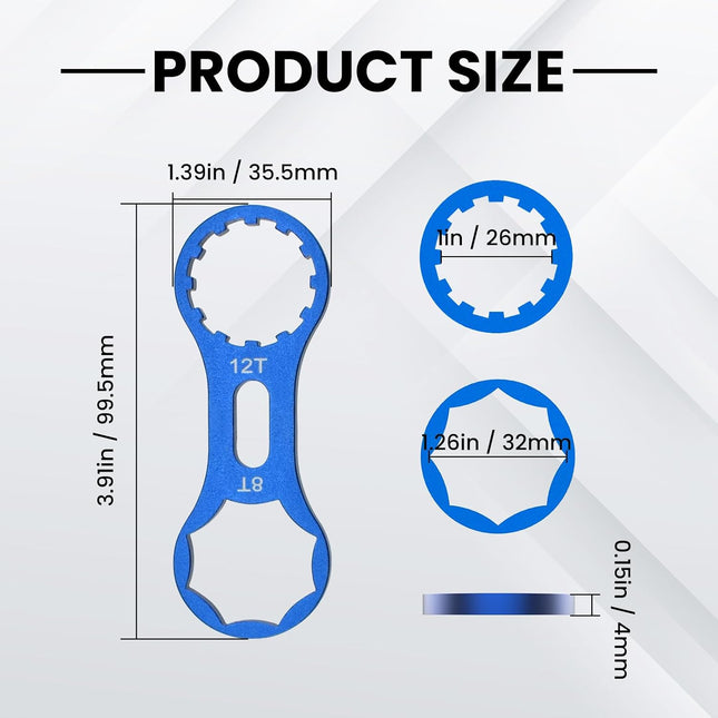 2Pcs Bicycle Fork Cap Wrench Aluminium Alloy Bike Front Fork Repair Tool Suspension Forks Cap Spaner – product detail
