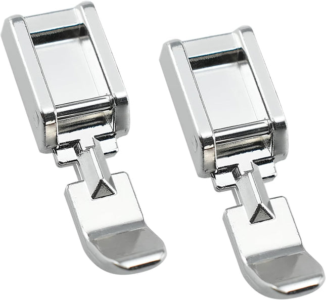 2Pcs Zipper Sewing Machine Presser Foot Zinc Alloy Sewing Machine Foot for Most Low Shank Snap on Sewing