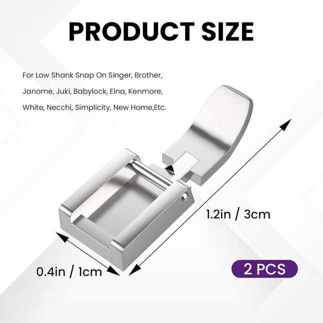 2Pcs Zipper Sewing Machine Presser Foot Zinc Alloy Sewing Machine Foot for Most Low Shank Snap on Sewing – product detail
