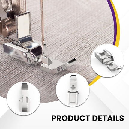 2Pcs Zipper Sewing Machine Presser Foot, Zinc Alloy Sewing Machine Foot for Most Low Shank Snap on Sewing Machines, Silver