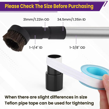 2Pcs Universal Vacuum Hose Adapter, 1-3/8" to 1-1/4" Plastic Vacuum Hose Connector Reducer, 35mm to 32mm Reducer Attachments for Vacuum Cleaner and Dust Collection Accessories