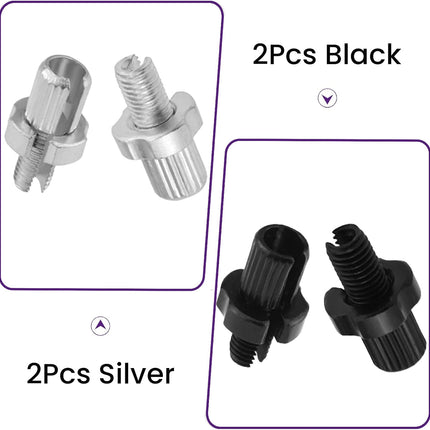 4Pcs M7 Brake Lever Adjuster Screws, Black/Silver Bicycle Adjusting Screws, 7mm Aluminum Alloy Bike Brake Cable Bolt for Bicycles Mountain Bikes Road Bikes