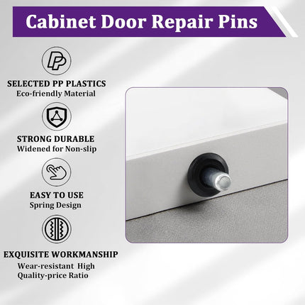 24Pcs Cabinet Door Repair Pins, Damper Replacement Spring Loaded Repair Pins, Furniture Fittings Door Pin, Blinds Repair Pin, Black