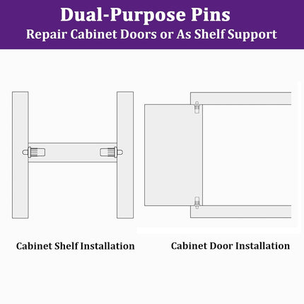 24Pcs Cabinet Door Repair Pins, Damper Replacement Spring Loaded Repair Pins, Furniture Fittings Door Pin, Blinds Repair Pin, Black