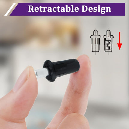 24Pcs Cabinet Door Repair Pins, Damper Replacement Spring Loaded Repair Pins, Furniture Fittings Door Pin, Blinds Repair Pin, Black