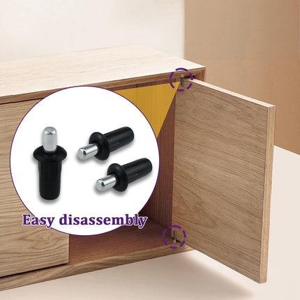 24Pcs Cabinet Door Repair Pins, Damper Replacement Spring Loaded Repair Pins, Furniture Fittings Door Pin, Blinds Repair Pin, Black