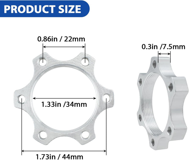 4 Pcs 44MM Bike Freewheel Threaded Hubs Disk Brake Adapter 1.73-inch Aluminum Alloy 6-Bolt Disc Brake – product detail