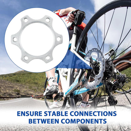 4 Pcs 44MM Bike Freewheel Threaded Hubs Disk Brake Adapter, 1.73-inch Aluminum Alloy 6-Bolt Disc Brake Rotor Flange Adapter, Silver