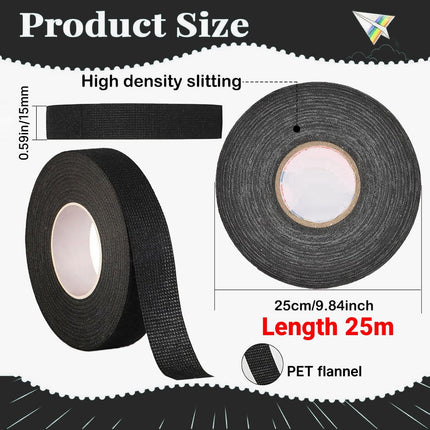 Wire Harness Tape for Electrical Automotive Engine Harness Wrap Protection Noise Damping Cables Fixed 0.59 Inch x 82 FT