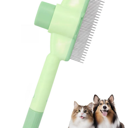 Pet Comb for Cats,Pet Hair Removal Comb Flea Comb with Release Button (Green)