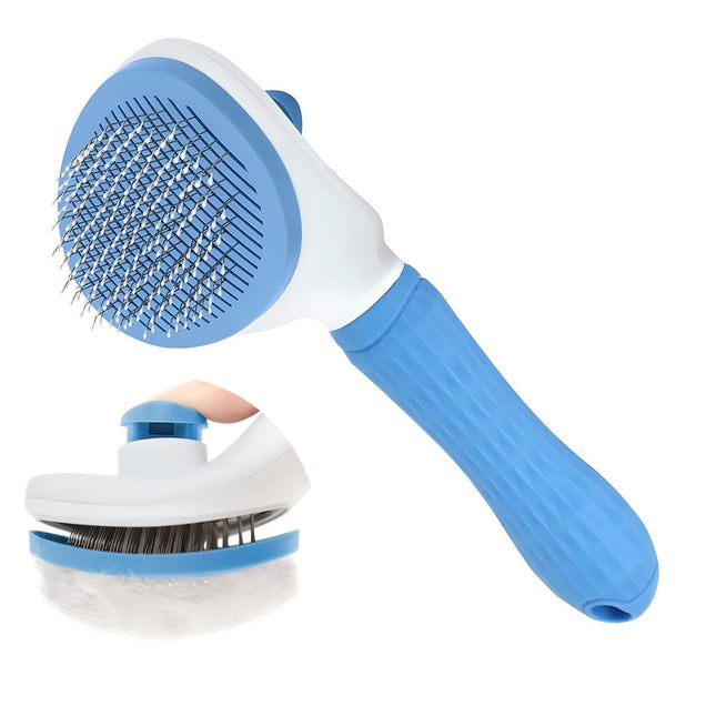 Dog Cat Shedding Brush Self Cleaning Deshedding Tool for Undercoat Grooming Rake for Long Short Hair Pets