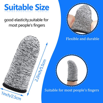 20 Pieces Cut Resistant Finger Cots Protection Reusable Finger Thumb Protector Gloves for Kitchen Sculpture Work (2.2 Inch)