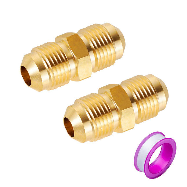 3/8 Male Flare x 3/8 Male Flare Connector Gas Adapter Union Brass Tube Coupler Pipe Fitting (2PCS)