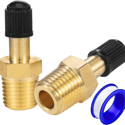1/4" Inflation Schrader Valve with Push to Connect for 1/4" OD Air Line Tubing and Air Spring Suspension for Semi Truck Trailer Tractor