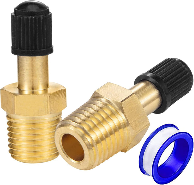 1/4 Inflation Schrader Valve with Push to Connect for 1/4 OD Air Line Tubing and Air Spring Suspension for