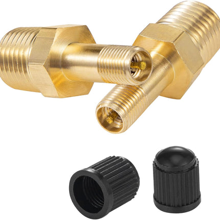1/4" Inflation Schrader Valve with Push to Connect for 1/4" OD Air Line Tubing and Air Spring Suspension for Semi Truck Trailer Tractor