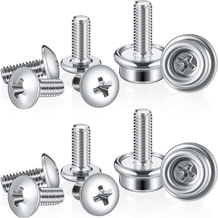 12 Pcs Stainless Steel Football Helmets Visor Screws, Hockey Helmet Repair Mask Screw Kit with 12mm and 10mm Screws Hockey Helmet Screw Facemask Hardware Kit for Youth Football