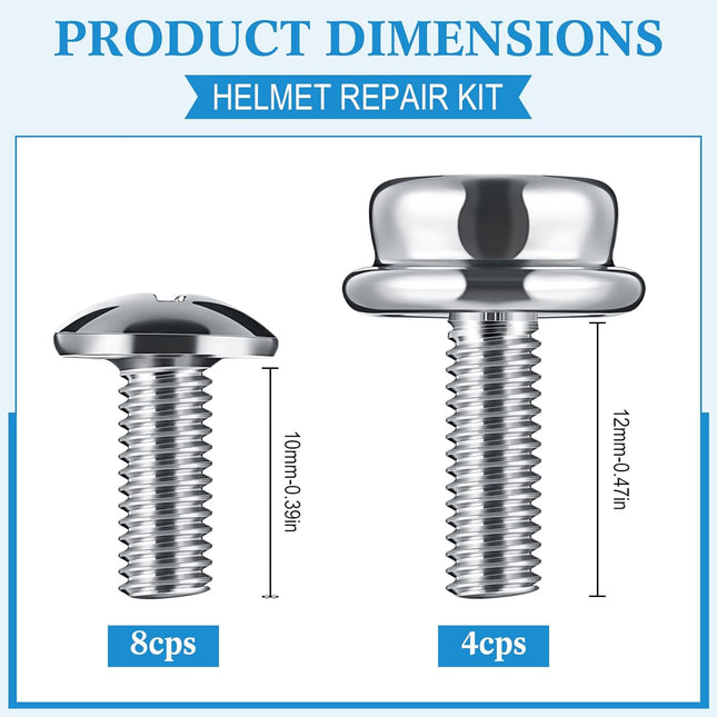 12 Pcs Stainless Steel Football Helmets Visor Screws Hockey Helmet Repair Mask Screw Kit with – product detail