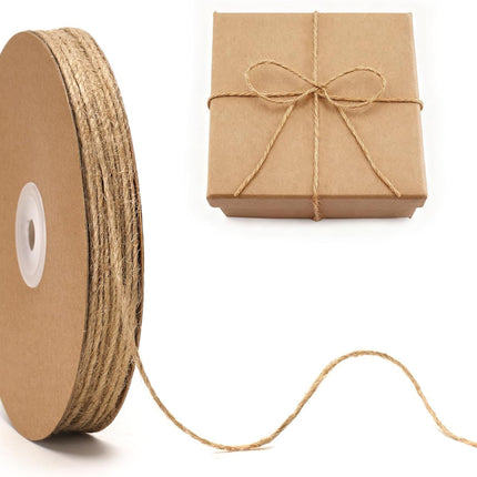 2MM Jute Twine - 328Ft Natural Brown Jute String, 3-Ply Thin String for Gardening, Craft Twine for DIY Crafts, Gift Wrapping, Crochet Kitting, Macrame Decor