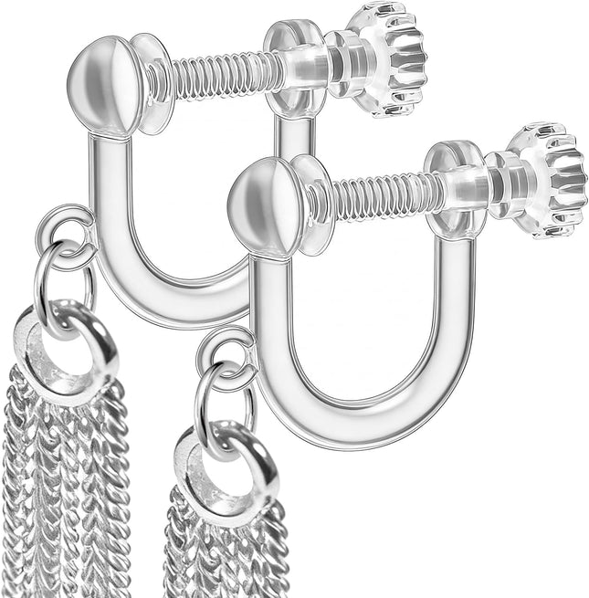 40pcs Screw Back Earring Converter with Jump V1258-DP02-A-2179 in Transparent