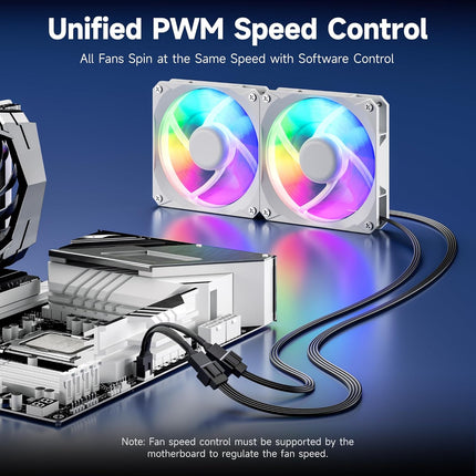 2-Pack 2 Way 4 Pin PWM Fan Splitter Cable - 4 Inches, PC Fan Splitter 1 to 2 Converter, PC PWM Extension Cable