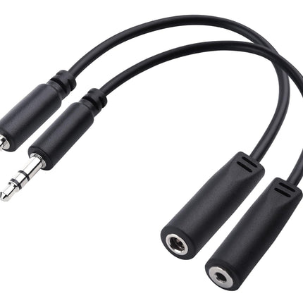 Combo-Pack TRS 2.5 mm and 3.5 mm Headphone Adapter Kit (1X 2.5mm to 3.5mm Converter and 1X 3.5mm to 2.5mm Converter) in Black - 4 Inches