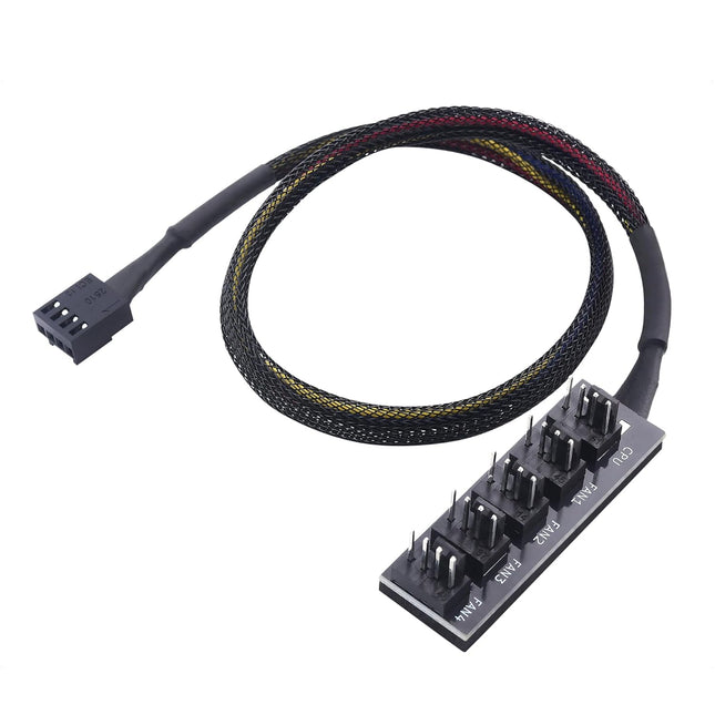 PC Case PWM Fan Hub PC Fan Hub 1-to-5 Way PWM Splitter with 16-Inch Cable V1258-DP02-A-2184