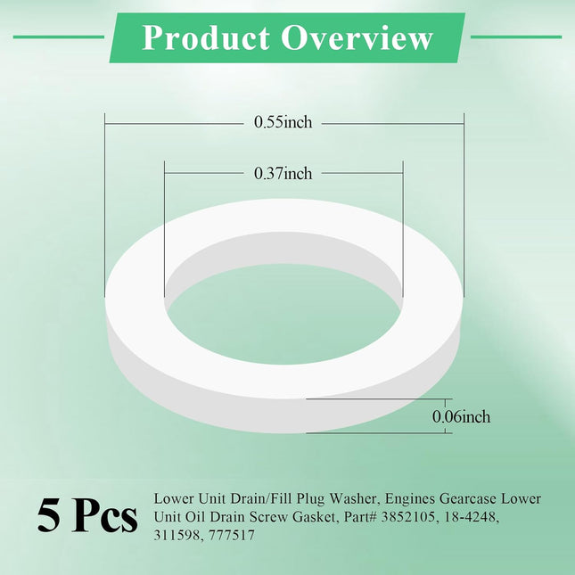 5 Pcs 311598 Fill and Drain Screw Washer Engines Gearcase Lower Unit Oil Drain Screw – product detail
