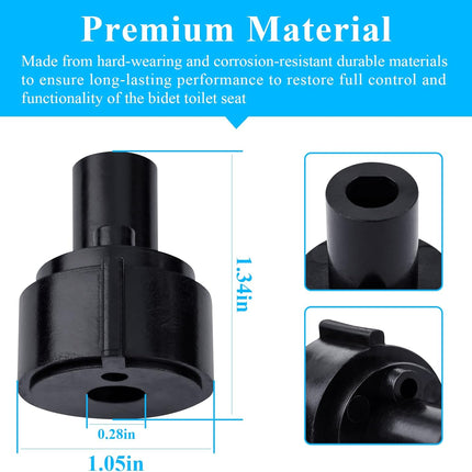2 Pcs Replacement Knob For Brondell Bidet Toilet Seat, Complicable with Brondell CL99, Fits Non-Electric Swash Seat, Replacement Knob for the Center Plastic Section Only, Black Plastic