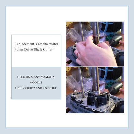 NEW Upgraded Replacement Yamaha Outboard Water Pump Drive Shaft Collar Part # 61A-45527-00-00, Fit for Mercury 225 EFI (4-Stroke) - 0T653945 & Up, Yamaha 2-Stroke 115hp-300hp, 4-Stroke 115hp-225hp