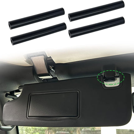Sun Visor Repair Kit for Jeep Wrangler JK JKU 2007-2017 Repair Tubes for Left & Right Side Sunvisor,4Pcs(Black)