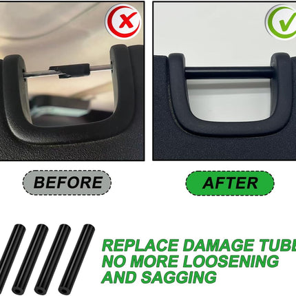 Sun Visor Repair Kit for Jeep Wrangler JK JKU 2007-2017 Repair Tubes for Left & Right Side Sunvisor,4Pcs(Black)