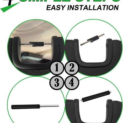 Sun Visor Repair Kit for Jeep Wrangler JK JKU 2007-2017 Repair Tubes for Left & Right Side Sunvisor,4Pcs(Black)