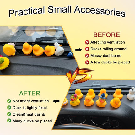 20Pcs Duck Holder for Jeep Dash,Rubber Ducks Plugs for Jeep Wrangler,Dashboard Plastic Duck Mounts,Black (Excluding Rubber Ducks)