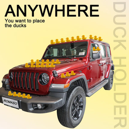 20Pcs Duck Holder for Jeep Dash,Rubber Ducks Plugs for Jeep Wrangler,Dashboard Plastic Duck Mounts,Black (Excluding Rubber Ducks)
