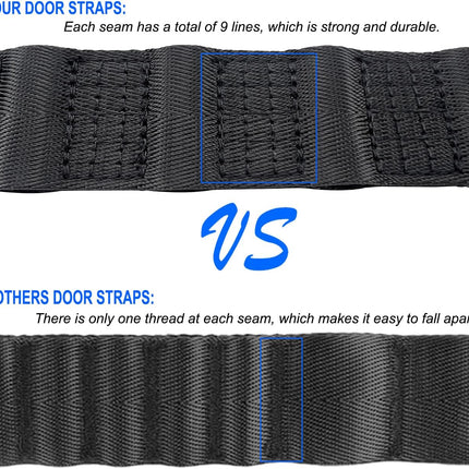 Door Strap for Jeep Wrangler,Adjustable Door Straps for Jeep Wrangler CJ YJ TJ JK JKU JL JLU, Heavy Duty Door Limit Strap,Blue(Pack of 2)