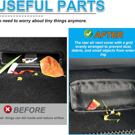 Rear Air Vent Cover for Tesla Model 3/Model Y Juniper,Backseat Air Condition Cover for Tesla PVC Mesh Hook&Loop Easy to Use
