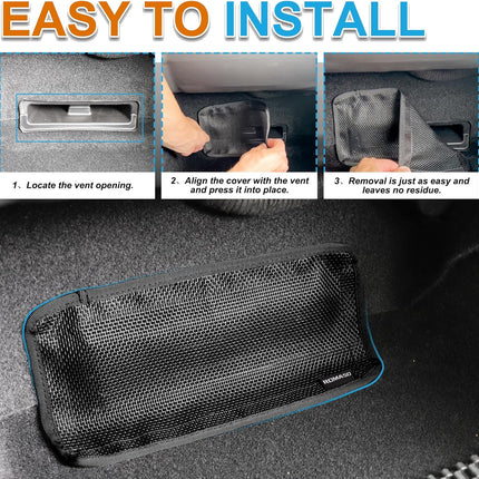 Rear Air Vent Cover for Tesla Model 3/Model Y Juniper,Backseat Air Condition Cover for Tesla PVC Mesh Hook&Loop Easy to Use