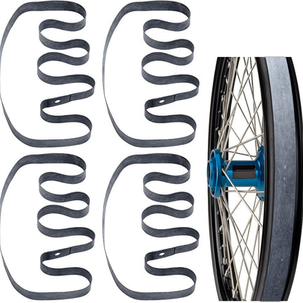 4 Pcs Motorcycle Rubber Rim Strips High-strength Protection Tape Inner Tubes for Wheels, 1" x 19"