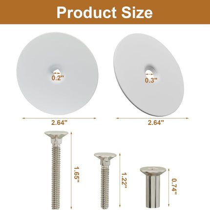 Premium Steel Door Hole Cover Plate, 2-5/8" Deadbolt Cover Plate with Screws and Nut, Enhanced Home Security, Privacy on Entry Doors (White, Round)