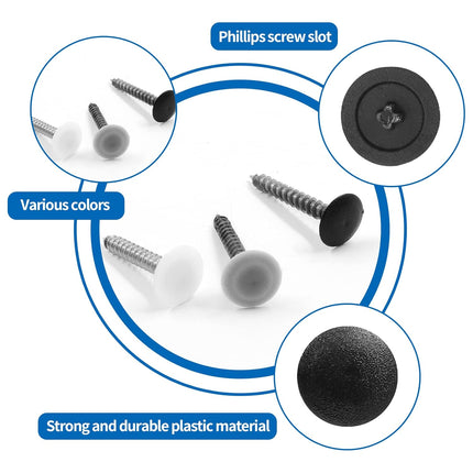 Screw Cap Cover Plastic Hole Cover Self-Tapping Screw Cover Waterproof Caps for Phillips Screws Head, Pack of 500