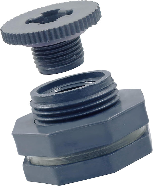 1/2 Inch Pvc Bulkhead Fitting with Plugs NPT1/2 Female Thread Water Tank Connector for Rain Barrels