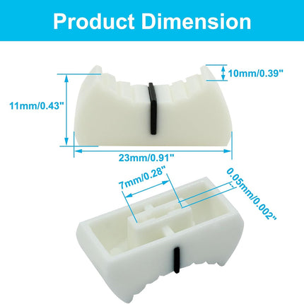 20pcs Fader Knobs, Fader Caps Mixer Slider Fader Knobs Universal Fader Knobs Replacement Fader Cap Slider Straight Slide Potentiometer Knobs, White