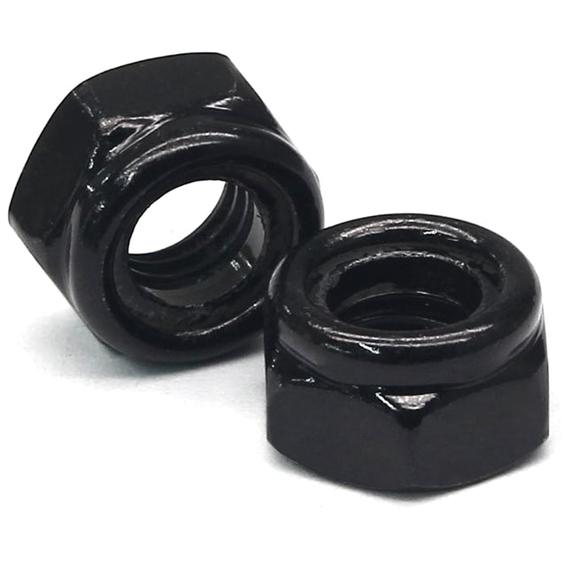 M3 Hex Lock Nuts M3 x 0.5mm Carbon Steel Nylon Insert Self-Locking Nuts for Fasteners 50Pcs in Black