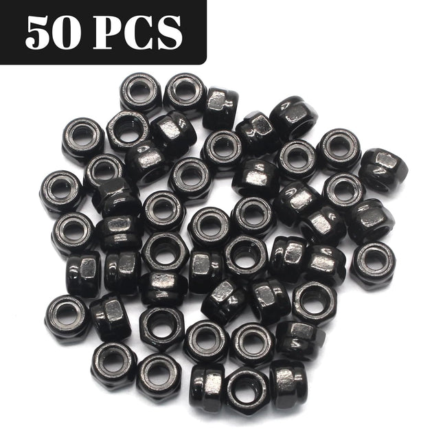 M3 Hex Lock Nuts M3 x 0.5mm Carbon Steel Nylon Insert Self-Locking Nuts for Fasteners 50Pcs – product detail