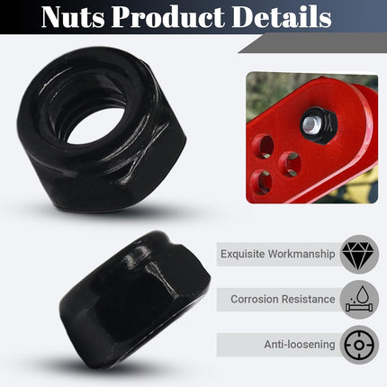M3 Hex Lock Nuts, M3 x 0.5mm Carbon Steel Nylon Insert Self-Locking Nuts for Fasteners, 50Pcs